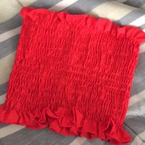 Red Smocked Tube Top
